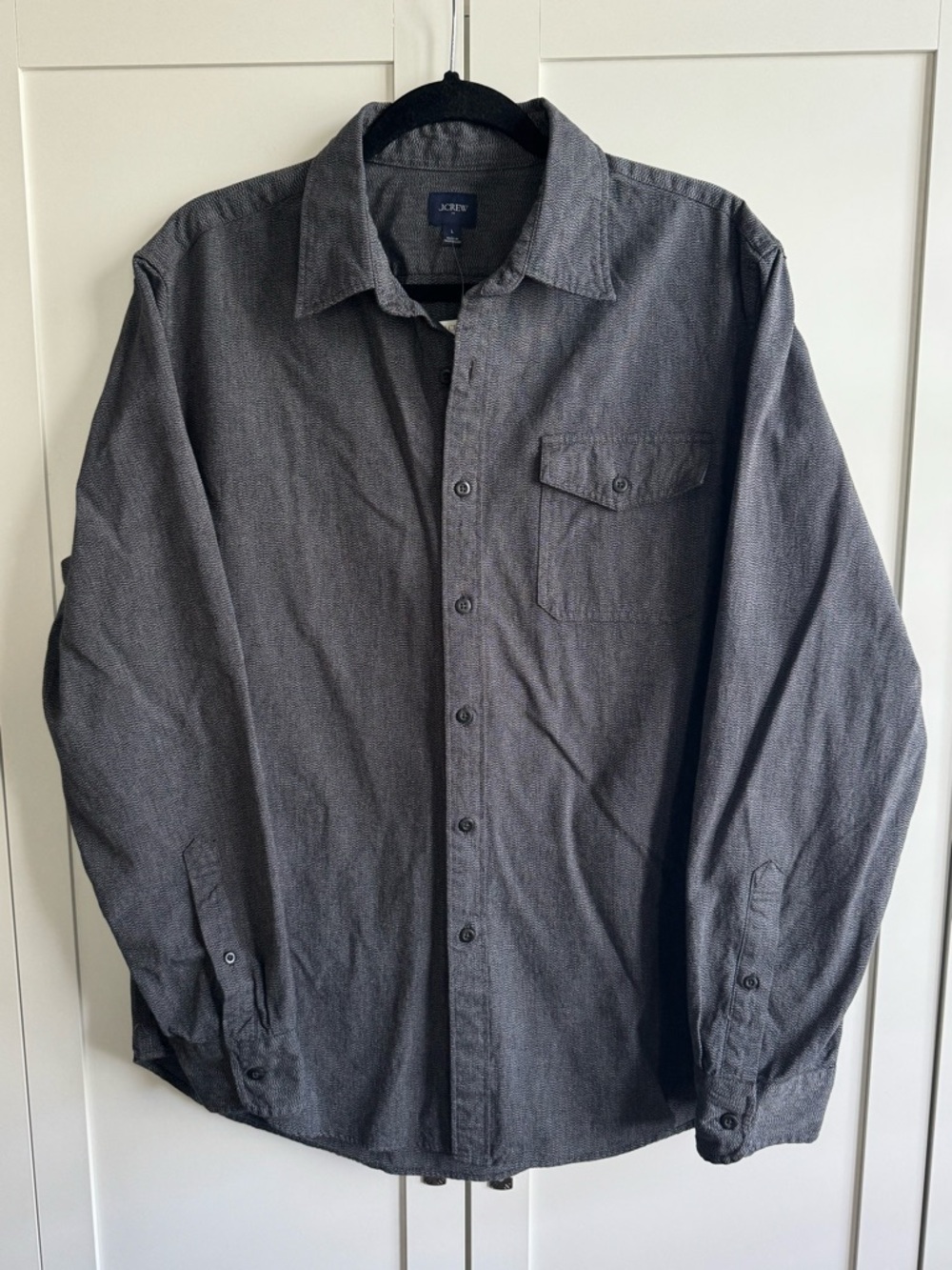J.Crew Factory Jaspé Cotton Button Down Shirt Size Large - Picture 2 of 4